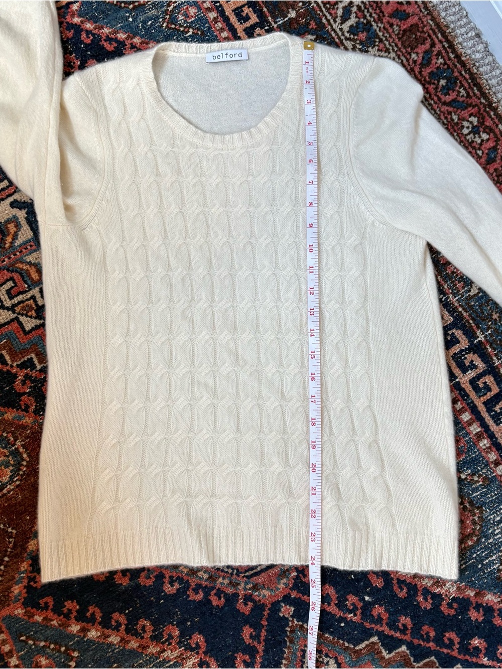 Belford Cream Cable Knit Crewneck Sweater - Picture 5 of 5